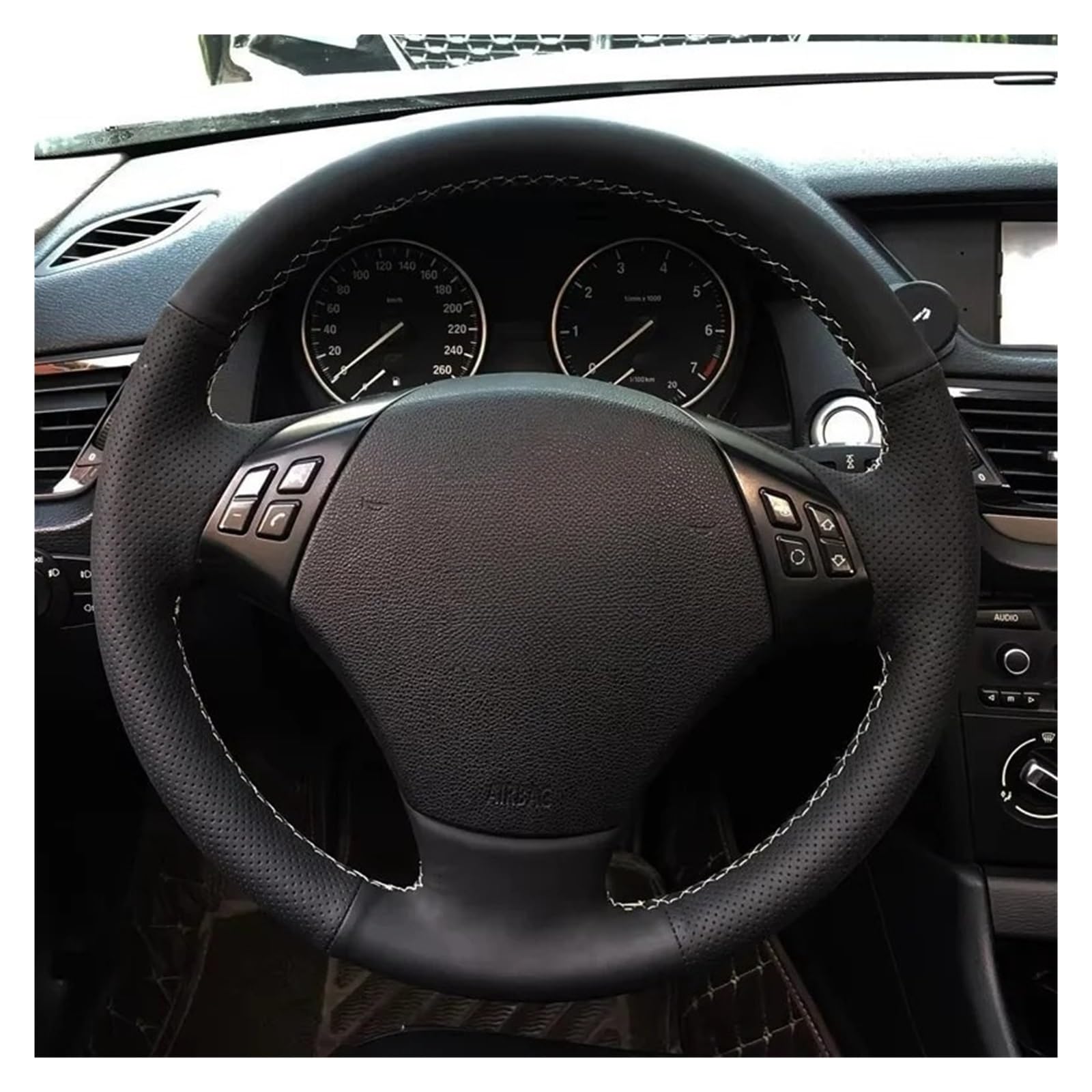 Auto Lenkradabdeckung Für E90 320 318i 320i 325i 330i 320d Für X1 328xi 2007 Auto-Innenraum-Auto-Lenkrad-Abdeckung Braid Künstliches Leder Lenkradbezug Fürs Auto(Yellow Thread) von RAGPUKMUAN