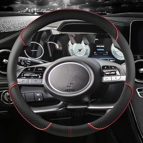 Auto Lenkradabdeckung Für Hyundai Für Tucson 2021 2022 Für NX4 Für Elantra 2020 Für Sonata 10. 2020 2021 2022 PU-Leder-Autolenkradabdeckung Lenkradbezug Fürs Auto(RED O) von RAGPUKMUAN