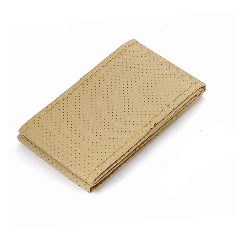 Auto Lenkradabdeckung Geflecht Auf Lenkrad Auto Lenkradbezug Kunstleder Durchmesser 38cm Auto Autozubehör Lenkradbezug Fürs Auto(Beige) von RAGPUKMUAN
