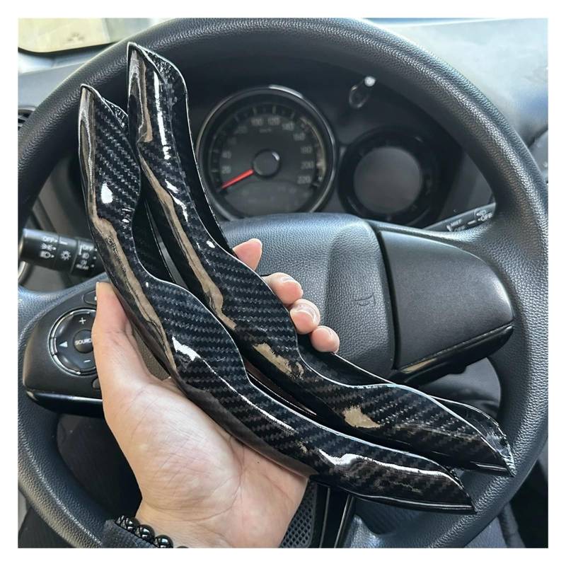 Auto Lenkradabdeckung Universal-Lenkradbezug Fürs Auto rutschfest Glänzend Kohlefaser-Textur Lenkrad-Dekorationszubehör 14.5–15 Zoll Lenkradbezug Fürs Auto(2PCS Black) von RAGPUKMUAN