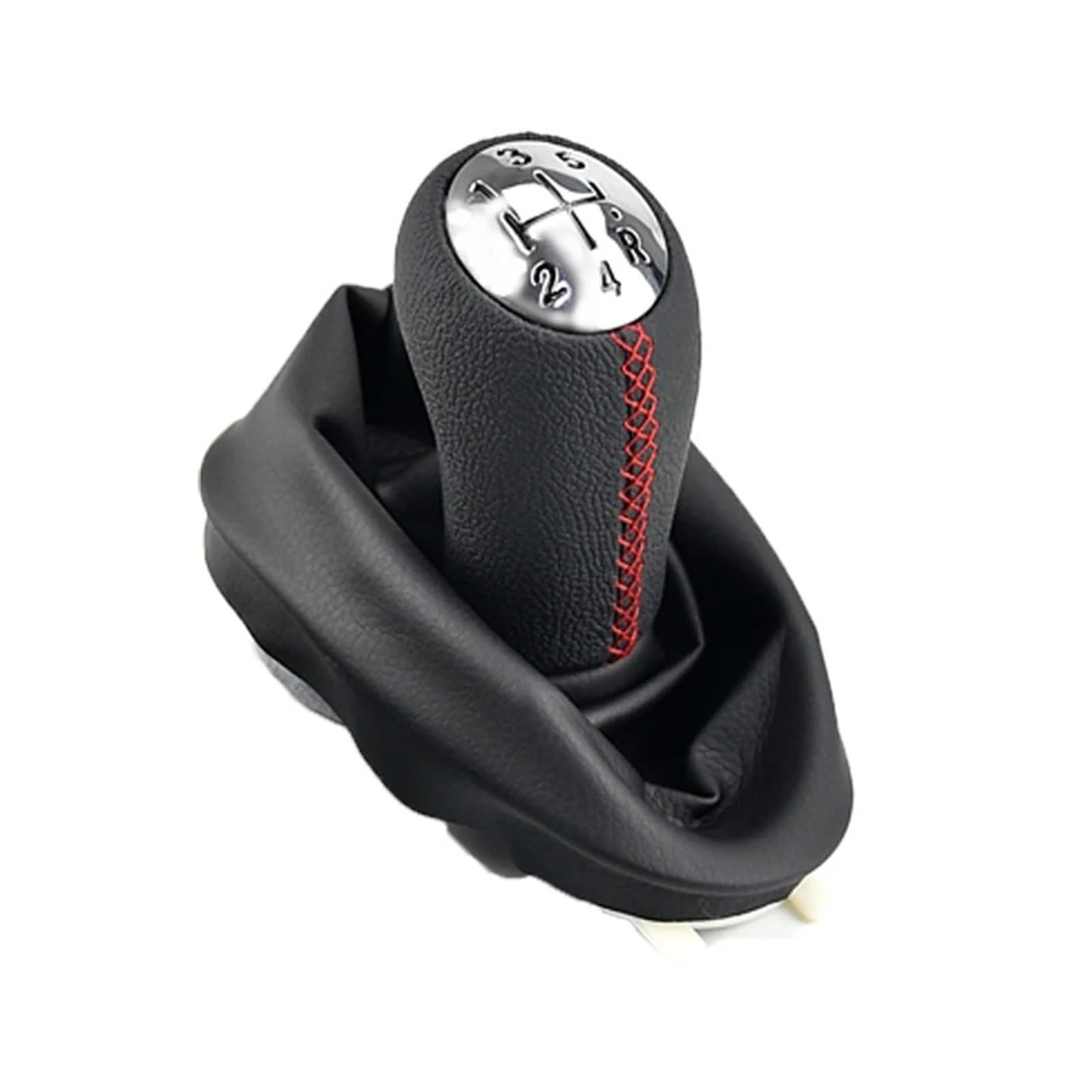 Auto Schalthebel Schaltknauf Kopf Für Clio 2 II Für Megane 2 II Für Kangoo Autoinnenausstattung 5-Gang-Schaltknauf Schalthebelmanschette Universal Fahrzeug Schaltknauf(Red Stitching Suit) von RAGPUKMUAN
