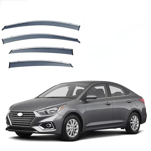 WINDABWEISER für Hyundai Accent Sedan MK5-HC 2017-2022 Silver Bright Strip Window Rain Shield, Windabweiser Autofenster Autofenster Sonnen-& Regenschutz Rauchabweiser WINDABWEISER für Hyundai Accent Sedan MK5-HC 2017-2022 Silver Bright Strip Window Rain Shield, Windabweiser Autofenster Autofenster Sonnen-& Regenschutz Rauchabweiser von RAINBOW88