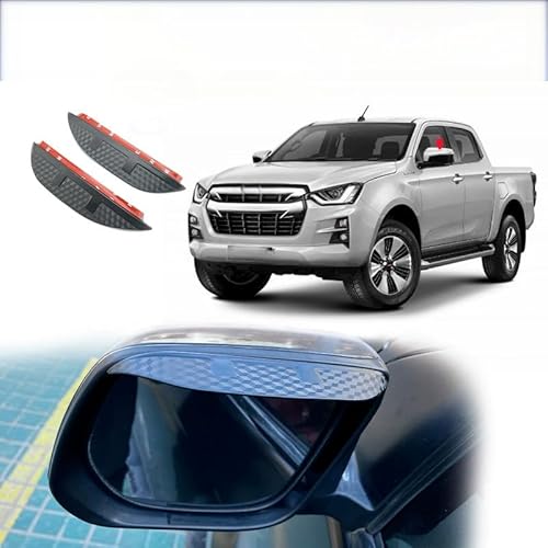 WINDABWEISER für Isuzu D-MAX Pickup MK3-RG 2021+ Rearview Mirror Rain Eyebrow Carbon Fiber Texture, Windabweiser Autofenster Autofenster Sonnen-& Regenschutz Rauchabweiser WINDABWEISER für Isuzu D-MAX Pickup MK3-RG 2021+ Rearview Mirror Rain Eyebrow Carbon Fiber Texture, Windabweiser Autofenster Autofenster Sonnen-& Regenschutz Rauchabweiser von RAINBOW88