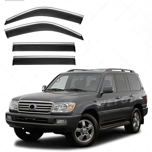 WINDABWEISER für Land Cruiser LC100 MK8-J100 1999-2007 Silver Bright Strip Window, Windabweiser Autofenster Autofenster Sonnen-& Regenschutz Rauchabweiser WINDABWEISER für Land Cruiser LC100 MK8-J100 1999-2007 Silver Bright Strip Window, Windabweiser Autofenster Autofenster Sonnen-& Regenschutz Rauchabweiser von RAINBOW88