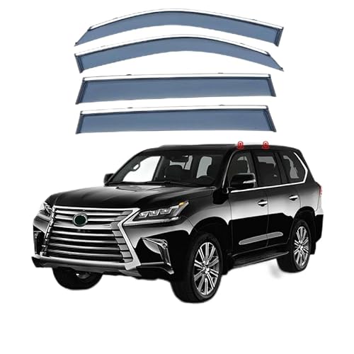 WINDABWEISER für Lexus LX570 MK3-J200 2008-2021 Silver Bright Strip Window Rain Shield, Windabweiser Autofenster Autofenster Sonnen-& Regenschutz Rauchabweiser von RAINBOW88
