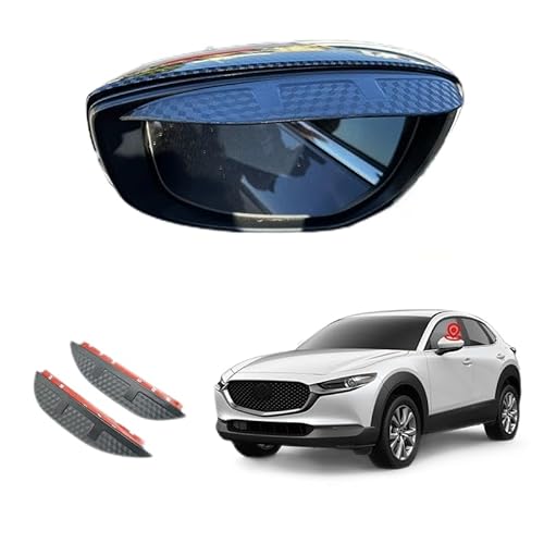 WINDABWEISER für Mazda CX-30 MK1-DM 2020+ Rearview Mirror Rain Eyebrow Carbon Fiber Texture, Windabweiser Autofenster Autofenster Sonnen-& Regenschutz Rauchabweiser von RAINBOW88