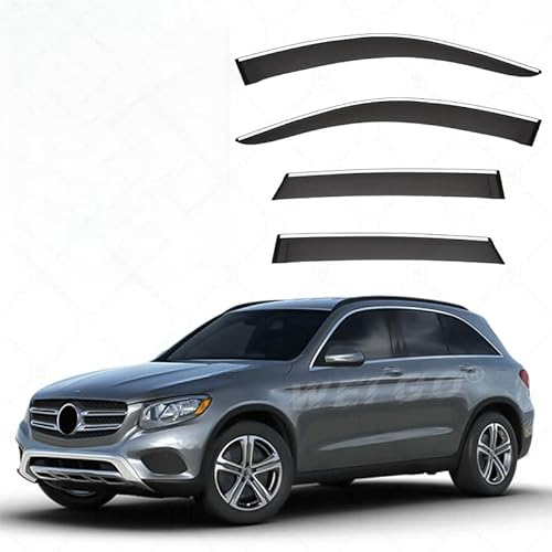 WINDABWEISER für Mercedes-Benz GLC-Class MK1-X253 2016-2021 with Bright Strip Windows, Windabweiser Autofenster Autofenster Sonnen-& Regenschutz Rauchabweiser WINDABWEISER für Mercedes-Benz GLC-Class MK1-X253 2016-2021 with Bright Strip Windows, Windabweiser Autofenster Autofenster Sonnen-& Regenschutz Rauchabweiser von RAINBOW88