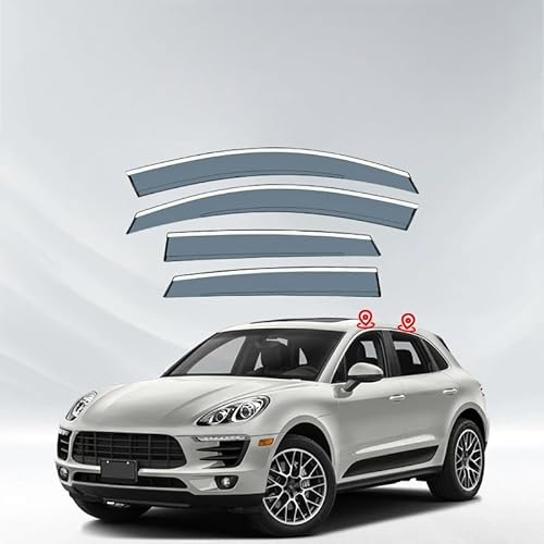 WINDABWEISER für Porsche Macan 2014-2022+ Silver Bright Window Strips, Windabweiser Autofenster Autofenster Sonnen-& Regenschutz Rauchabweiser WINDABWEISER für Porsche Macan 2014-2022+ Silver Bright Window Strips, Windabweiser Autofenster Autofenster Sonnen-& Regenschutz Rauchabweiser von RAINBOW88