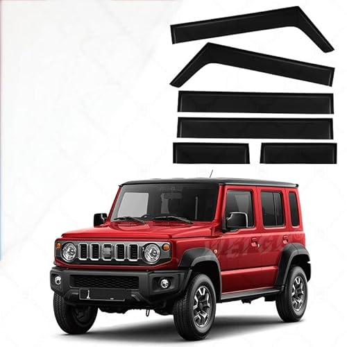 WINDABWEISER für Suzuki Jimny MK4-JB64W-JB74W 2019+ No Bright Strip Window 6PCS Five Door Edition, Windabweiser Autofenster Autofenster Sonnen-& Regenschutz Rauchabweiser WINDABWEISER für Suzuki Jimny MK4-JB64W-JB74W 2019+ No Bright Strip Window 6PCS Five Door Edition, Windabweiser Autofenster Autofenster Sonnen-& Regenschutz Rauchabweiser von RAINBOW88