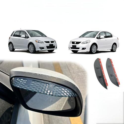 WINDABWEISER für Suzuki SX4 MK1-GY-EY-RW 2006-2018 Rearview Mirror Rain Eyebrow Carbon Fiber Pattern, Windabweiser Autofenster Autofenster Sonnen-& Regenschutz Rauchabweiser von RAINBOW88