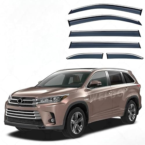 WINDABWEISER für Toyota Highlander MK3-XU50 2015-2021 Silver Bright Strip Window 6PCS, Windabweiser Autofenster Autofenster Sonnen-& Regenschutz Rauchabweiser WINDABWEISER für Toyota Highlander MK3-XU50 2015-2021 Silver Bright Strip Window 6PCS, Windabweiser Autofenster Autofenster Sonnen-& Regenschutz Rauchabweiser von RAINBOW88