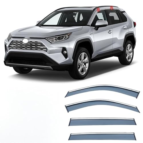 WINDABWEISER für Toyota RAV4 MK5-XA50 2020+ Silver Bright Strip Window 4PCS, Windabweiser Autofenster Autofenster Sonnen-& Regenschutz Rauchabweiser WINDABWEISER für Toyota RAV4 MK5-XA50 2020+ Silver Bright Strip Window 4PCS, Windabweiser Autofenster Autofenster Sonnen-& Regenschutz Rauchabweiser von RAINBOW88