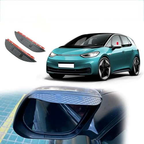 WINDABWEISER für VW ID3 MK1 2021+ Rearview Mirror Rain Eyebrow Carbon Fiber Pattern, Windabweiser Autofenster Autofenster Sonnen-& Regenschutz Rauchabweiser WINDABWEISER für VW ID3 MK1 2021+ Rearview Mirror Rain Eyebrow Carbon Fiber Pattern, Windabweiser Autofenster Autofenster Sonnen-& Regenschutz Rauchabweiser von RAINBOW88