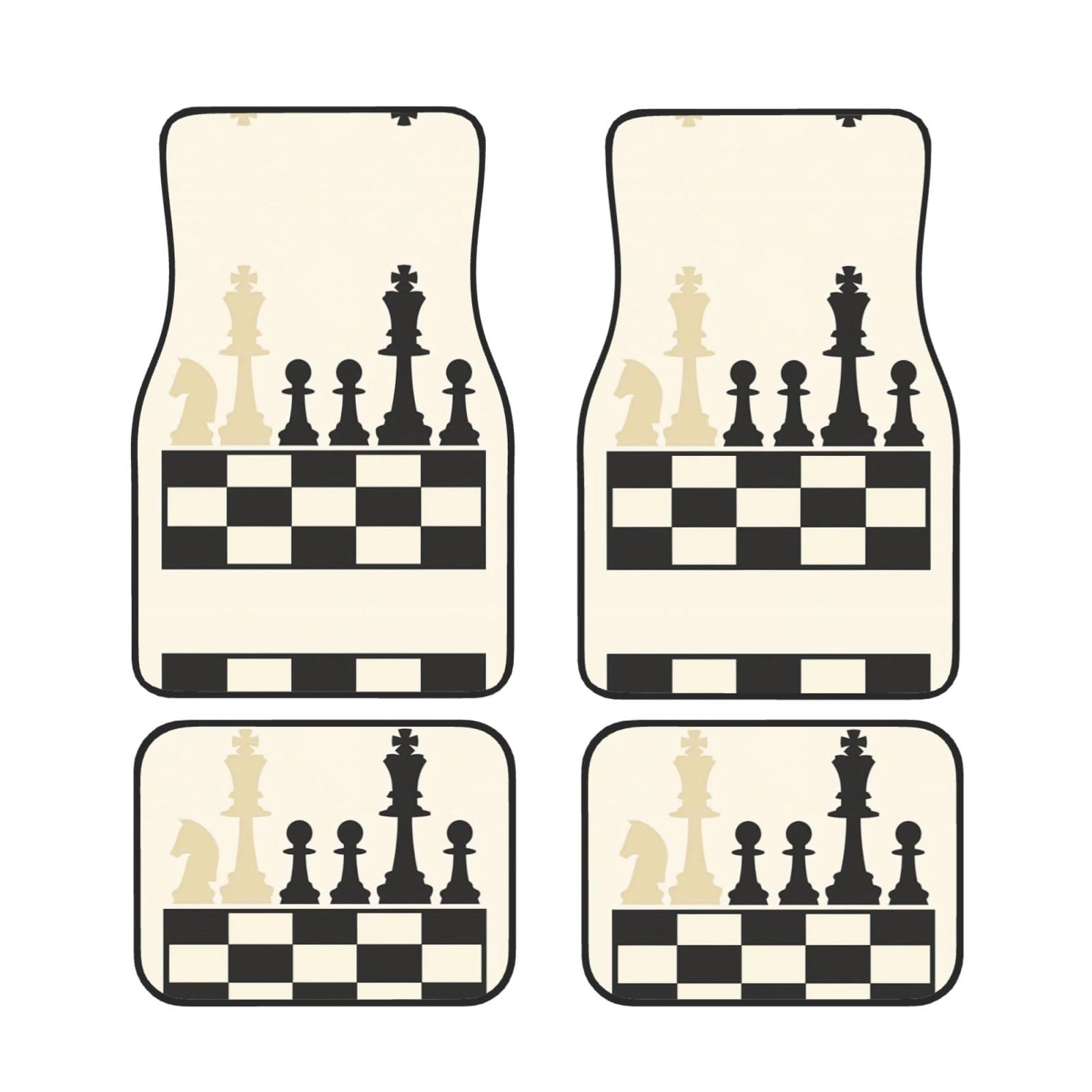 Schwarz und Weiß Schach Vollabdeckung Automatten Set, wasserdicht und rutschfest, gedrucktes Design, geeignet für die meisten Fahrzeuge, Neuwagen Schutz, Auto Innenmatten Schwarz und Weiß Schach Vollabdeckung Automatten Set, wasserdicht und rutschfest, gedrucktes Design, geeignet für die meisten Fahrzeuge, Neuwagen Schutz, Auto Innenmatten von RAIZHE