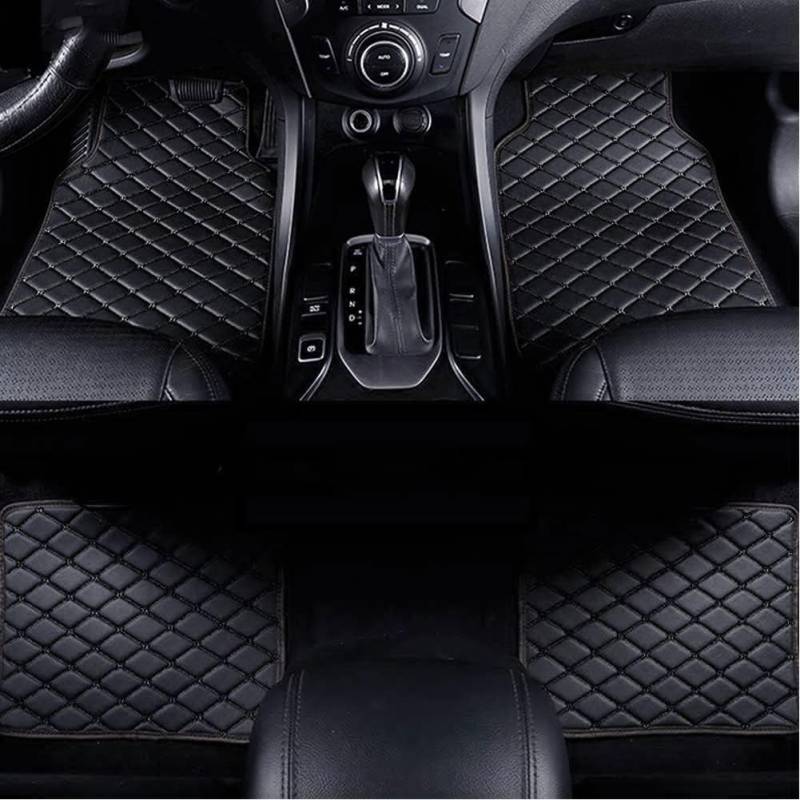 4-Teilig Auto Fußmatten für Maserati Levante 2016 2017 2018 2019 2020 2021 2022 2023, Premium Leder Allwetter Vorn Hinten Wasserdicht Anti Rutsch Schmutzmatte,A-Black von RAKTDA