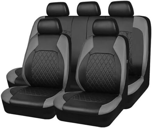 RAKTDA Auto Sitzbezüge Leder Komplettes Set für Toyota RAV4 2019-2024, Autositzbezüge Set wasserdichte Auto Schonbezüge Komplettset Autositzschoner,D-Grey von RAKTDA