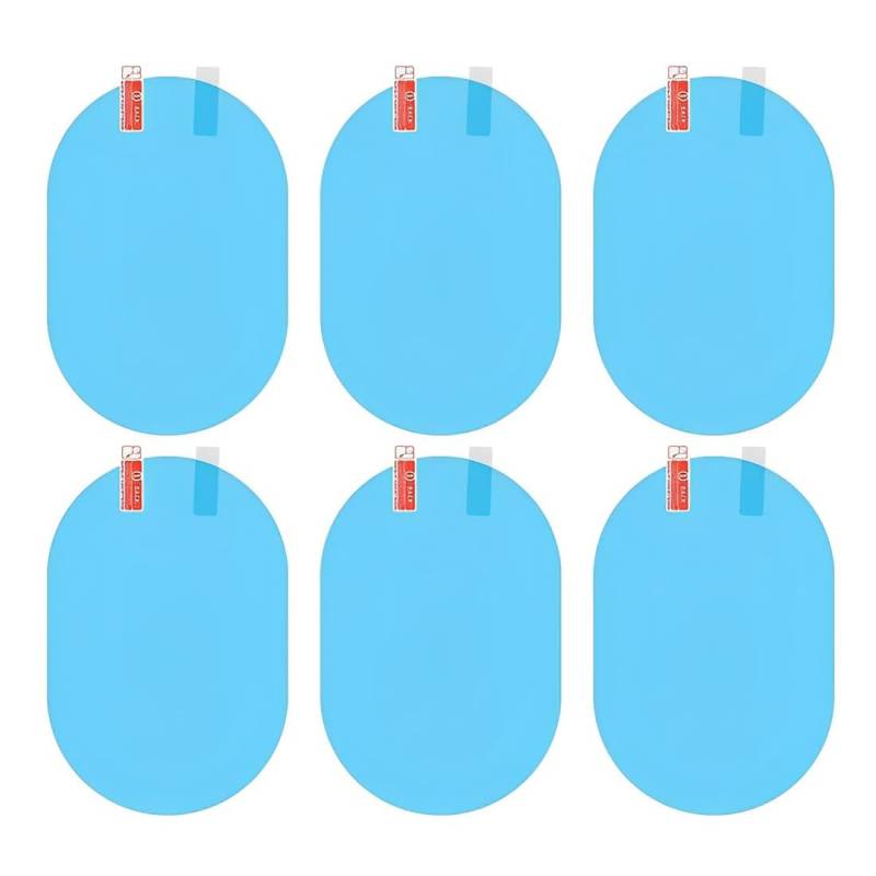 RAMGLYO 6 Stück Rückspiegel Regenschutzfolie, Auto Rückspiegel Regenschutz Folie, Wasserdicht Anti-Fog-Spiegel Schutzfolie für Universalfahrzeug Trunk Side Windows Spiegel (15×10cm) von RAMGLYO