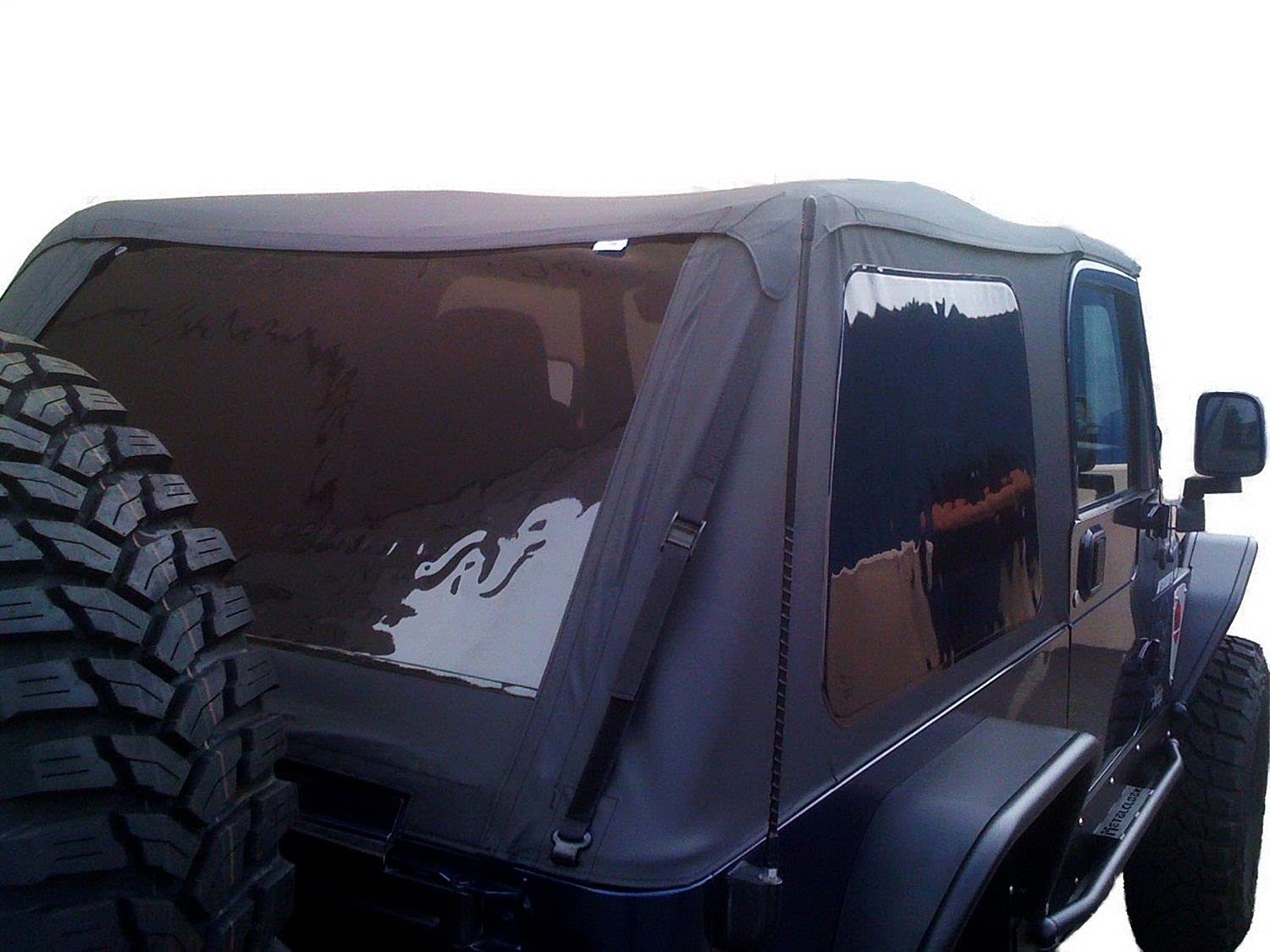 RAMPAGE PRODUCTS Rahmenloses Trail-Top | Segeltuch, Schwarze Diamantfarbe mit getönten Fenstern | 109735 | passend für Jeep Wrangler 1997–2006 von RAMPAGE PRODUCTS