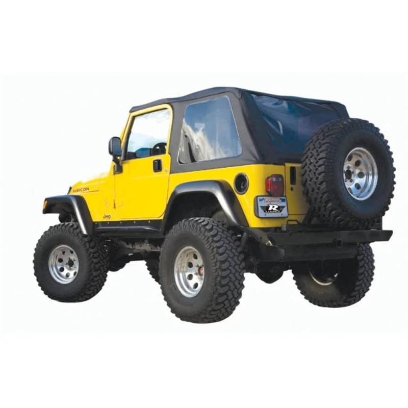 RAMPAGE PRODUCTS Rahmenloses Trail Top | Vinyl, Schwarze Diamantfarbe mit getönten Fenstern | 109535 | passend für Jeep Wrangler TJ 1997–2006 von RAMPAGE PRODUCTS