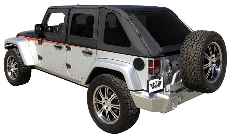 Rampage Produkte 109835 schwarz rahmenlose Soft Top Kit mit getönten Fenster, die für Wrangler JK Unlimited 4-Türer von RAMPAGE PRODUCTS