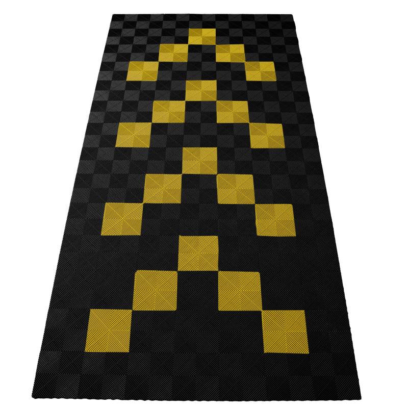 RAMROXX Performance Bodenfliesen Garagenboden Floor 2,8mx5,6m Schwarz Gelb Set1 von RAMROXX