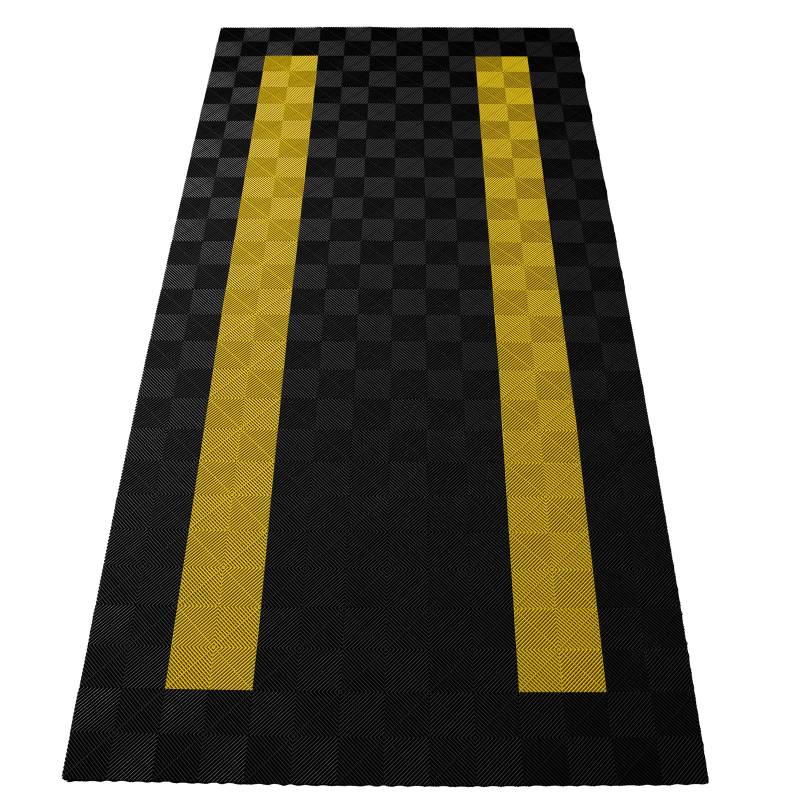 RAMROXX Performance Bodenfliesen Garagenboden Floor 2,8mx5,6m Schwarz Gelb Set4 von RAMROXX
