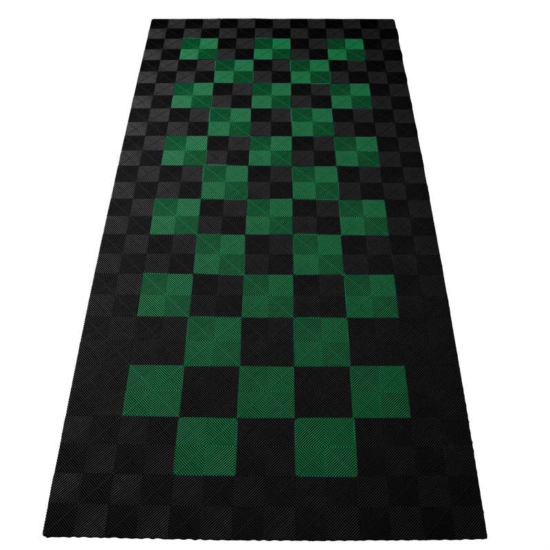 RAMROXX Performance Bodenfliesen Garagenboden Floor 2,8mx5,6m Schwarz Grün Set2 von RAMROXX