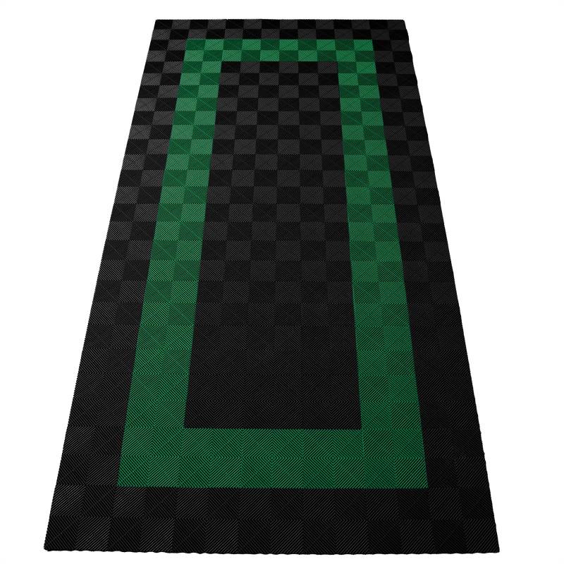 RAMROXX Performance Bodenfliesen Garagenboden Floor 2,8mx5,6m Schwarz Grün Set3 von RAMROXX