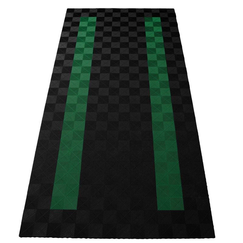 RAMROXX Performance Bodenfliesen Garagenboden Floor 2,8mx5,6m Schwarz Grün Set4 von RAMROXX