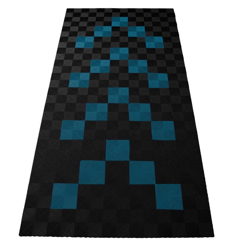 RAMROXX Performance Bodenfliesen Garagenboden Floor 2,8mx5,6m Schwarz Hellblau 1 von RAMROXX