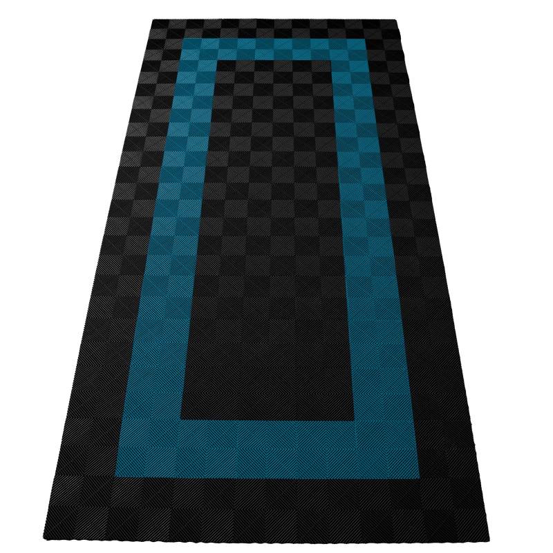 RAMROXX Performance Bodenfliesen Garagenboden Floor 2,8mx5,6m Schwarz Hellblau 3 von RAMROXX