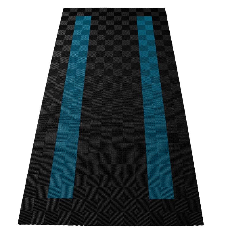 RAMROXX Performance Bodenfliesen Garagenboden Floor 2,8mx5,6m Schwarz Hellblau 4 von RAMROXX