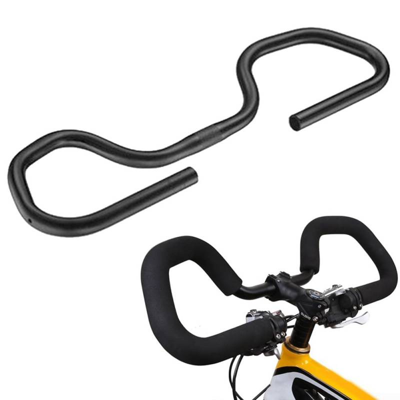 Fahrrad-Lenker, Schmetterlings-Lenker, Aluminiumlegierung, 25,4 mm, 580 mm, schwarz, für Trekking, Mountainbike, Rennrad von RANRAO