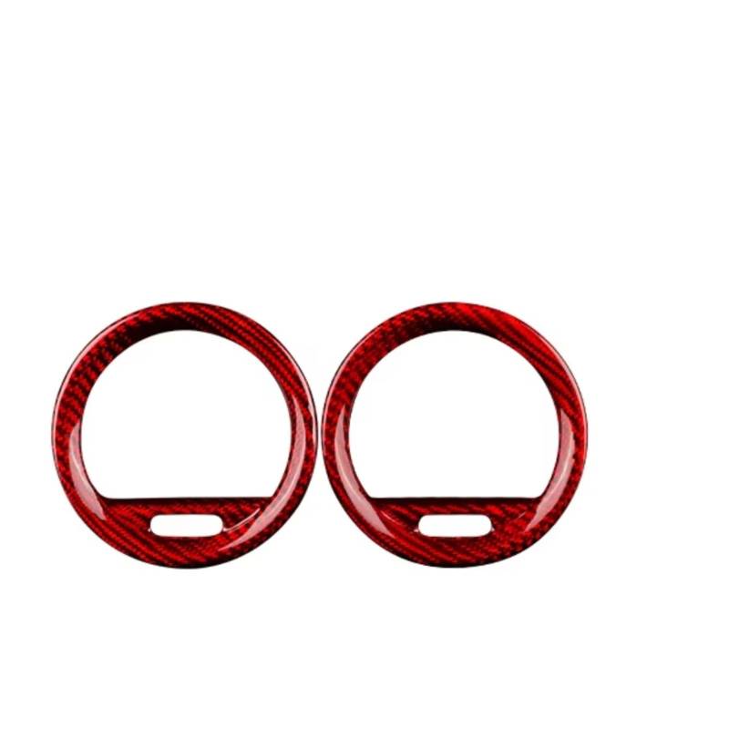 RAQXOLPB Auto Air Conditioning Outlet Cover Kompatibel Mit FIAT Für 500 2008 2009 2010 2011 2012 2013 2014 2015 Auto-Luftauslass-Trim-Innenlüftungsrahmen-Aufkleber(Red) von RAQXOLPB