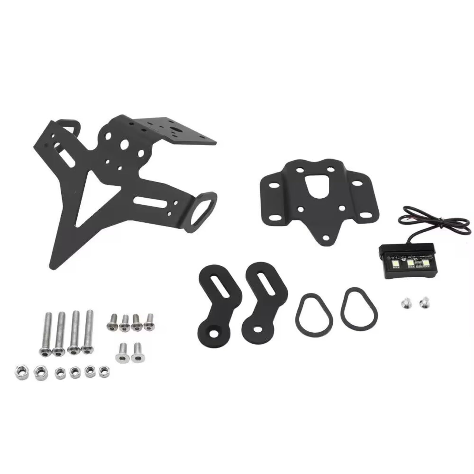 RAQXOLPB Kennzeichenhalter Motorrad Kompatibel Mit Yamaha Für MT-07 2021-on Motorrad Elektrofahrzeug Modifikation Zubehör Motorrad Motorrad Vorne Und Hinten Lizenz(with Light) von RAQXOLPB