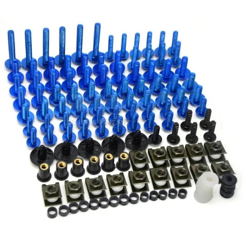 RAQXOLPB Kompatibel Mit K1300gt Für G650 Für K1200r Für Hp2 Motorradverkleidungs-Karosserieschrauben Turmschraube Federmuttern Karosserieschrauben Motorräder Bolzen Clip(Blue) von RAQXOLPB