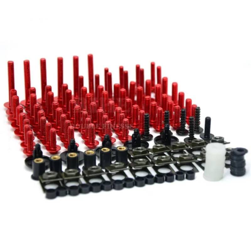 RAQXOLPB Kompatibel Mit K1300gt Für G650 Für K1200r Für Hp2 Motorradverkleidungs-Karosserieschrauben Turmschraube Federmuttern Karosserieschrauben Motorräder Bolzen Clip(Red) von RAQXOLPB