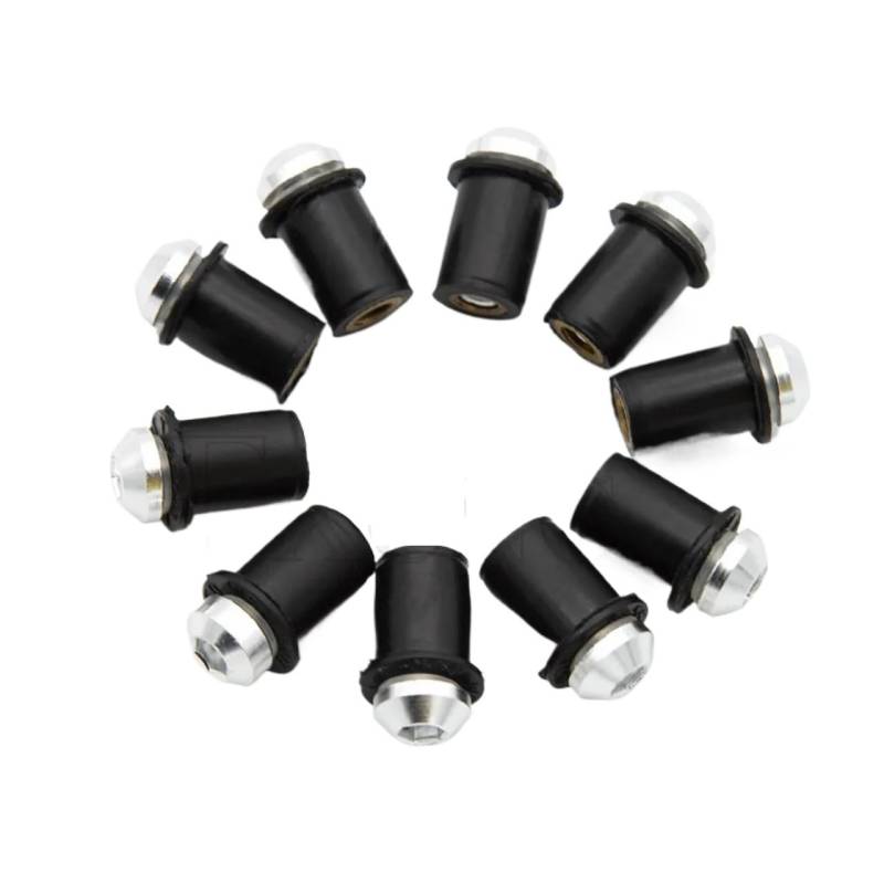 RAQXOLPB Kompatibel Mit Suzuki Für Gsxr1000 Für Gsx1300 Für Sv650 Für Sv1000 Windschutzscheiben-Schraubensatz FüR Windschutzscheiben Motorräder Bolzen Clip(Silver) von RAQXOLPB