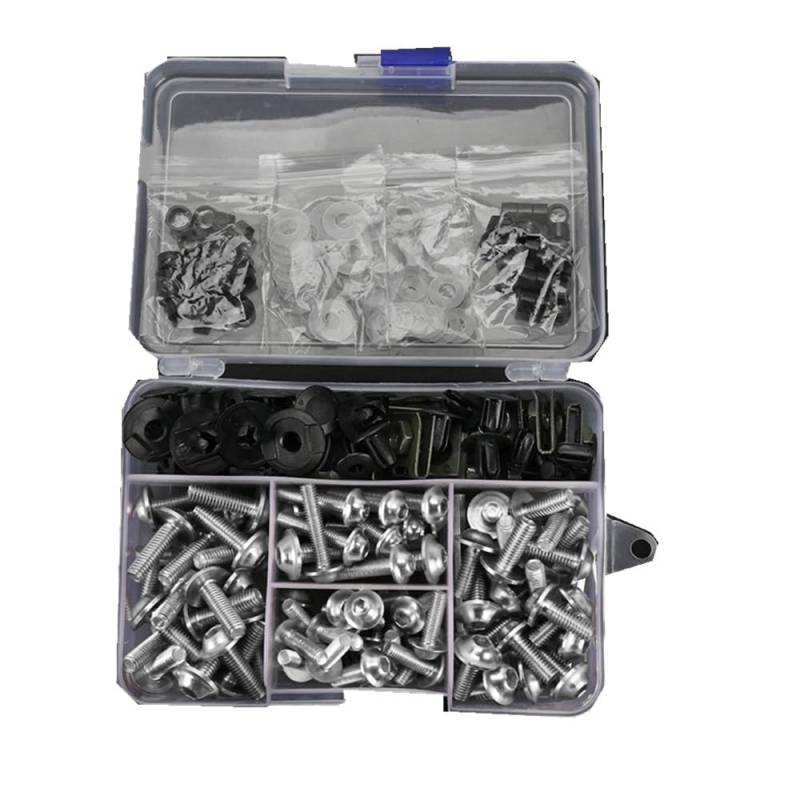 RAQXOLPB Kompatibel Mit Yamaha Für Xtz690 Für Tenere Xtz 700 Verkleidungsschrauben Schrauben Mutter Farbe Befestigungsschraube Mutter Clip Set Motorrad Schraubensatz Motorräder Bolzen Clip(Sliver) von RAQXOLPB