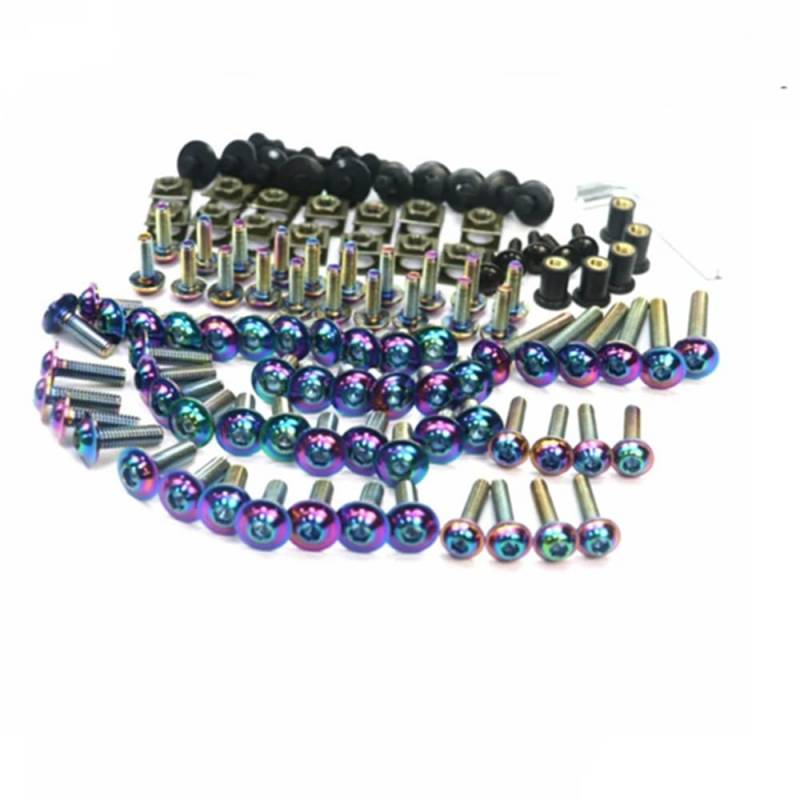 RAQXOLPB Kompatibel Mit Zx500r Für Zx600r Für Zx650 Motorradverkleidungs-Karosserieschrauben Motorradschrauben Karosserieschrauben Motorräder Bolzen Clip(Multi) von RAQXOLPB