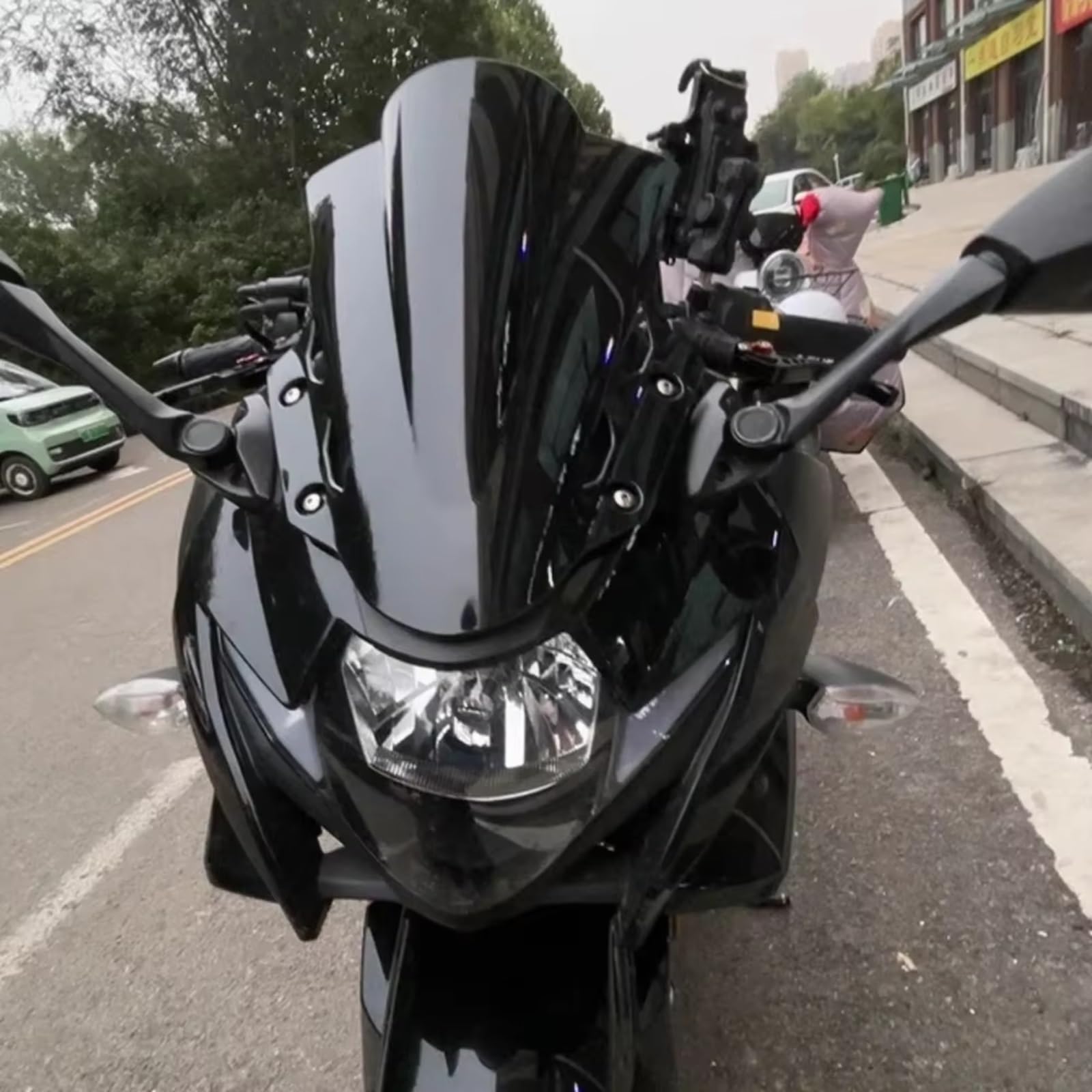 RAQXOLPB Scheinwerfer Windabweiser Kompatibel Mit Suzuki Für GSX250R Für GSX 250R 2017 2018 2019 2020 2021 2022 2023 2024 Motorrad-Windschutzscheibe Windschutzscheibe Double Bubble(Tawny) von RAQXOLPB