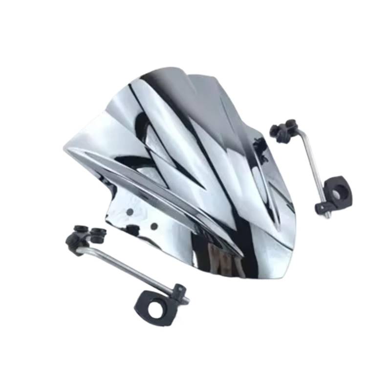 RAQXOLPB Scheinwerfer Windabweiser Kompatibel Mit Yamaha Für FZ6 Für FZ1 Für FZ8 Für FZ8N Für FZ 1 6 8 Für XJ6 Für MT125 Für MT 01 07 09 03 10 Motorrad-Windschutzscheibe(Chrome) von RAQXOLPB