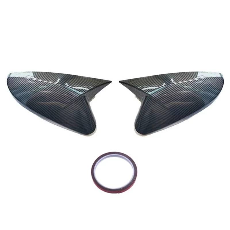 RAQXOLPB Seitenspiegel Regenschutz Kompatibel Mit Hyundai Für Accent (Solaris) 2010–2017 Auto-Rückspiegelabdeckung, Außen-Ochsenhorn-Seitenschale, Rückspiegelkappen, Verkleidung, Auto(Carbon Fiber) von RAQXOLPB
