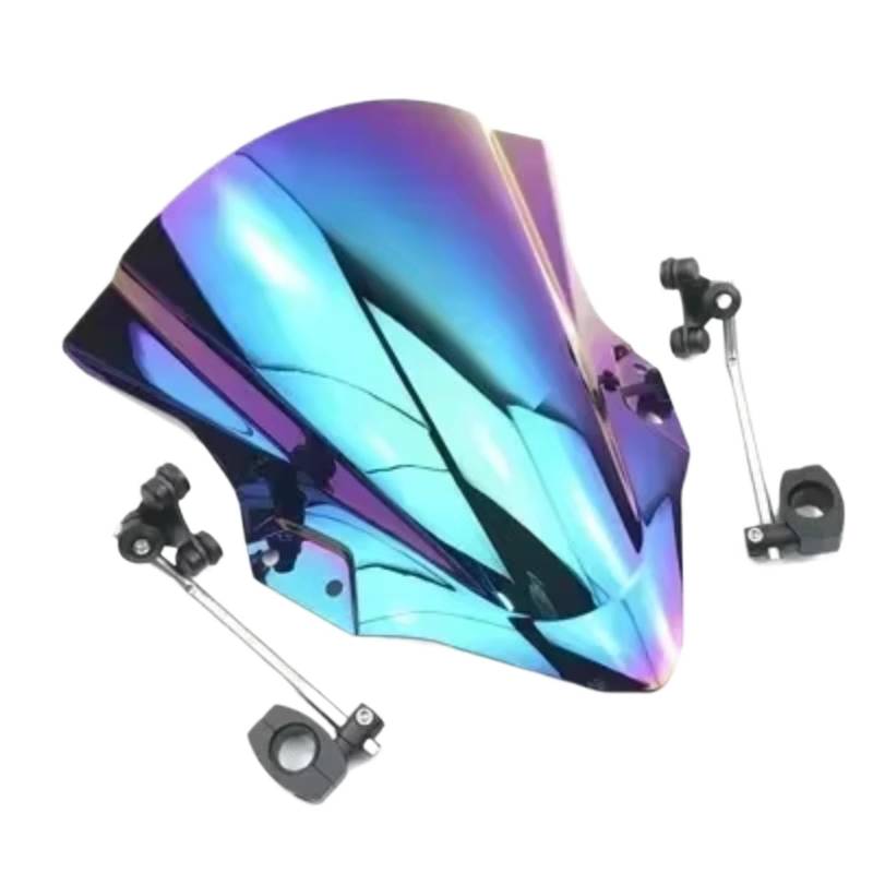 Scheinwerfer Windabweiser Kompatibel Mit Yamaha Für MT125 Für FZ 1 6 8 8N Für XJ6 Für MT-01 03 07 2013 Motorrad-Windschutzscheibe Windschutzscheibe Und Verstellbarer Halterungsbildschirm(Iridium) von RAQXOLPB