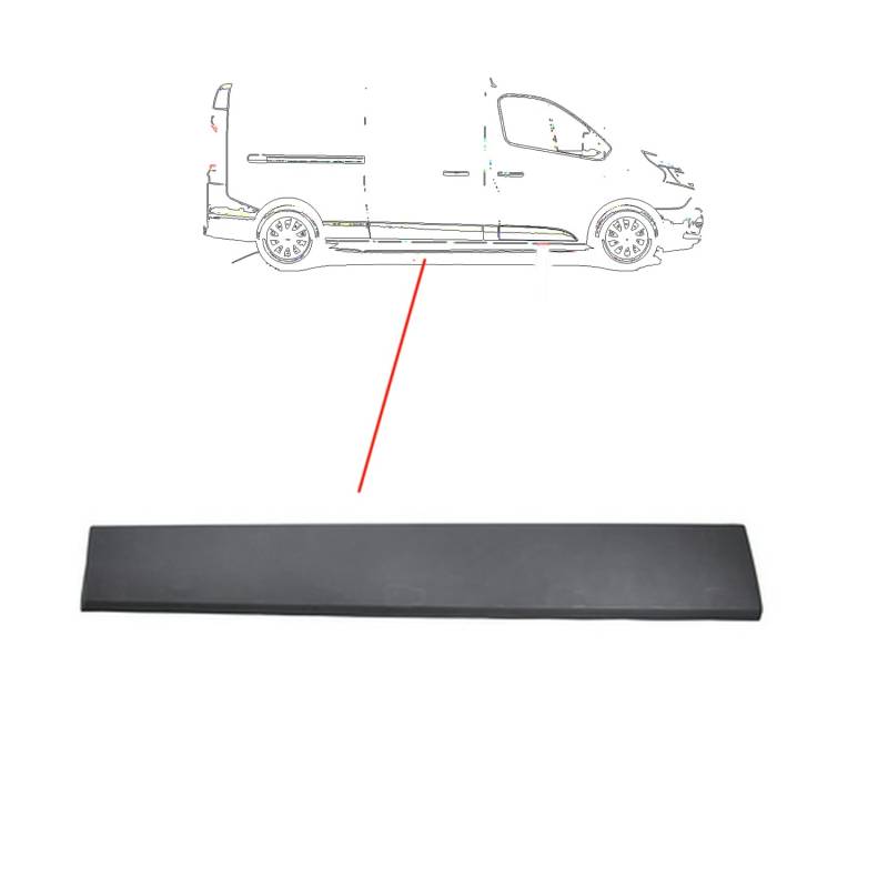 Zierleiste schwarz Seitentür rechts kompatibel mit Renault Trafic von RAS RICAMBI AUTO STORE