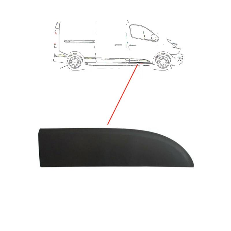 Schwarze Zierleiste vorne rechts kompatibel mit Renault Trafic - langlebig und einfach zu installieren von RAS RICAMBI AUTO STORE