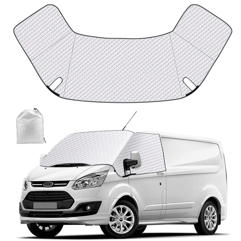 Auto Windschutzscheibe Sonnenschutz Kompatibel mit Ford Transit Custom 2012-2023, RV Frontscheibenabdeckung Sonnenschutz Anti Frost Ice Staub von RASHION