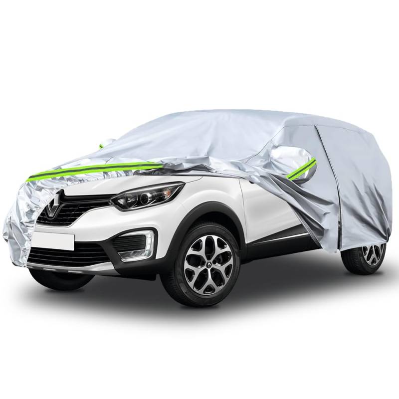 Autoabdeckung Wasserdicht Passend für Renault Captur 2013-2023, Atmungsaktiv Vollgarage Autoplane für Regen Sonne Staub Schutz Auto Abdeckplane Abdeckung von RASHION