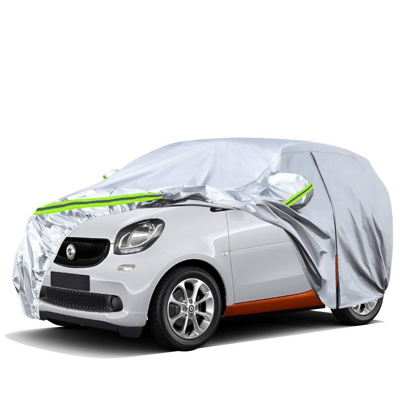 Autoabdeckung Wasserdicht Passend für Smart Fortwo W451 W453 2016-2025, Atmungsaktiv Vollgarage Autoplane für Regen Sonne Staub Schutz Auto Abdeckplane Abdeckung von RASHION