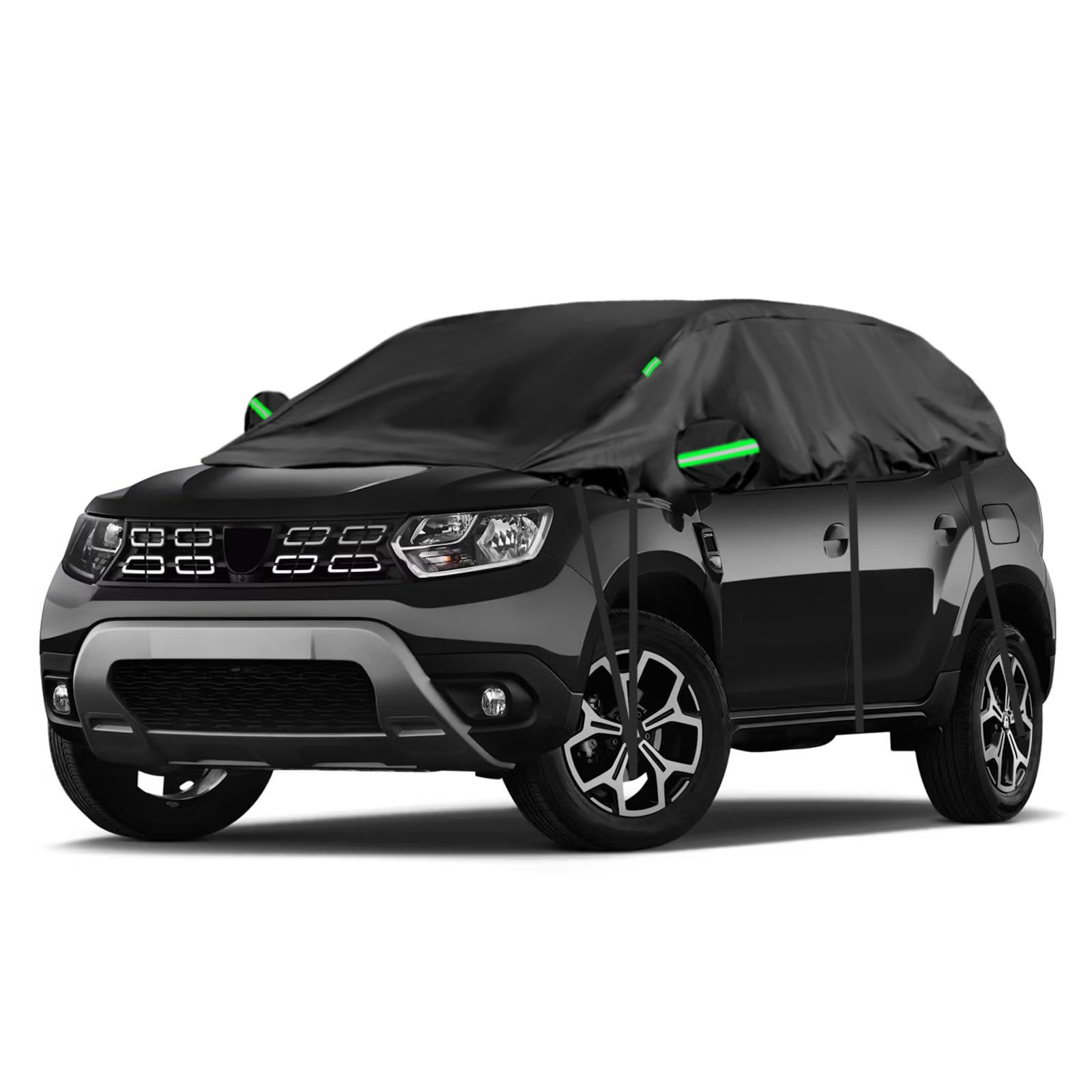 Halbgarage Autoabdeckung Wasserdicht Passend für Dacia Duster 2010-2024, 300D Autoplane Regen Sonne Schnee Auto Abdeckplane Abdeckung Halbgarage Autoabdeckung Wasserdicht Passend für Dacia Duster 2010-2024, 300D Autoplane Regen Sonne Schnee Auto Abdeckplane Abdeckung von RASHION
